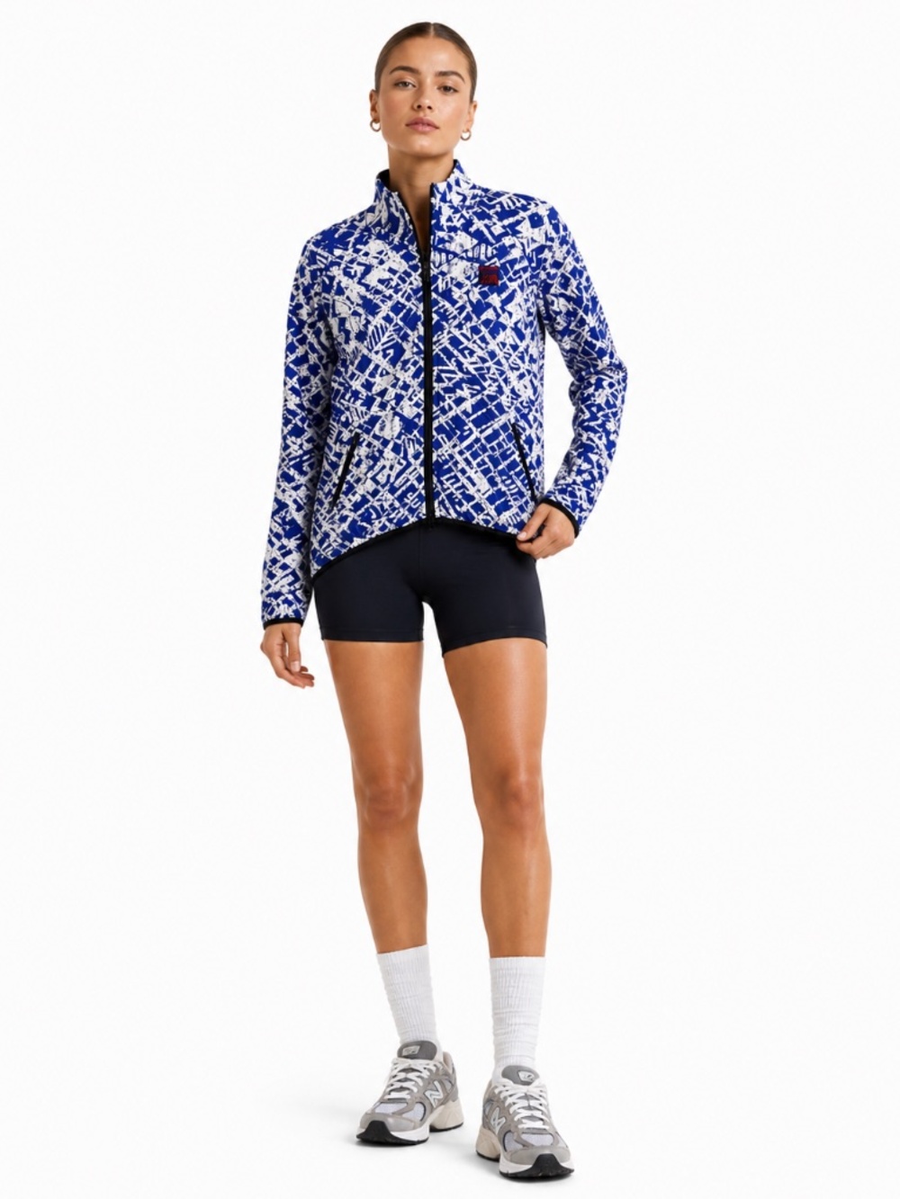 Vintage InSport High-Visibility Blue Reflective Running Jacket – Size Medium EUC